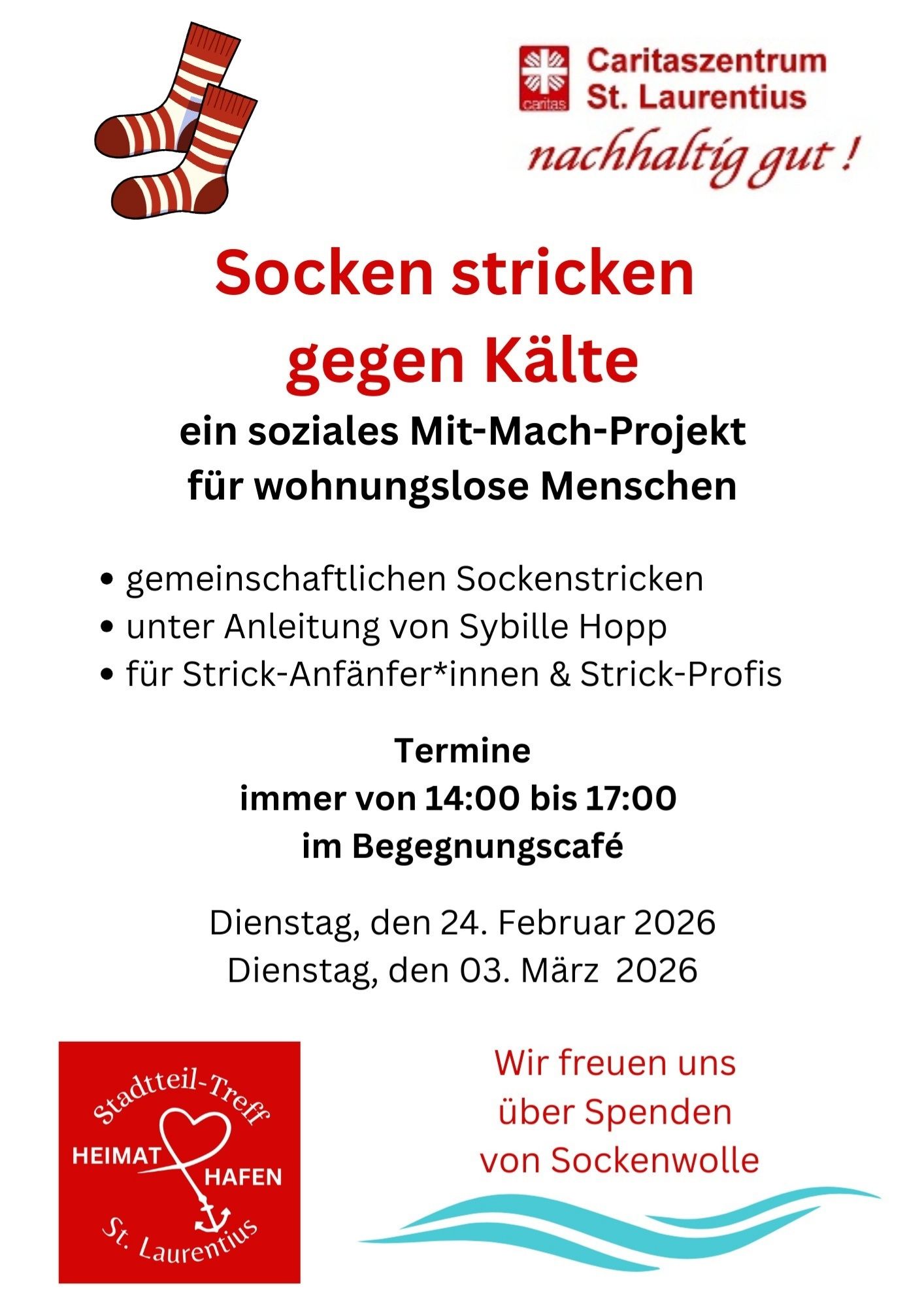 Illustration zur Aktion Socken Stricken gegen Kälte