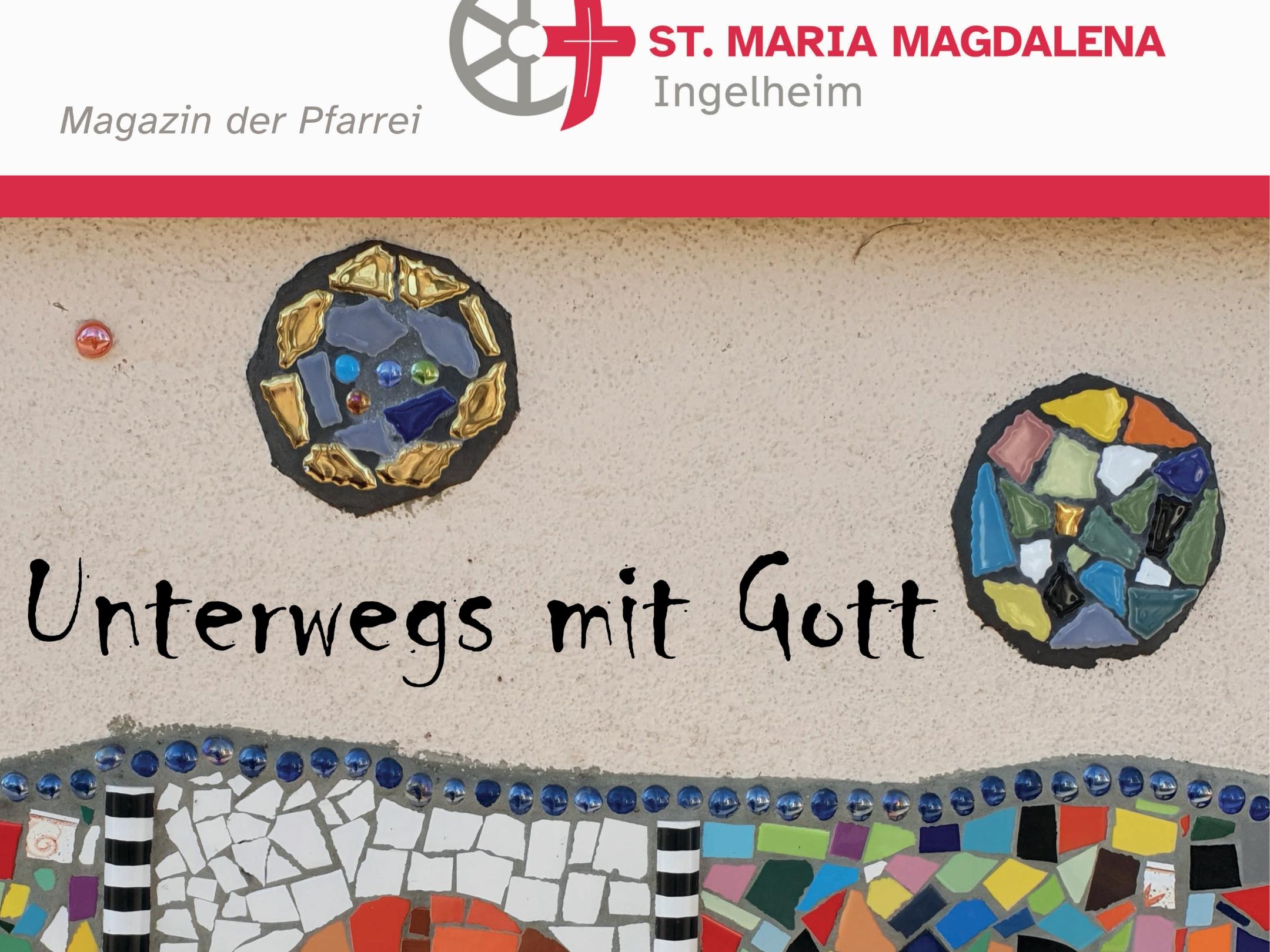Titelbild der Sommerausgabe des kreuz&quer Jakobsweg-Muschel als Mosaik