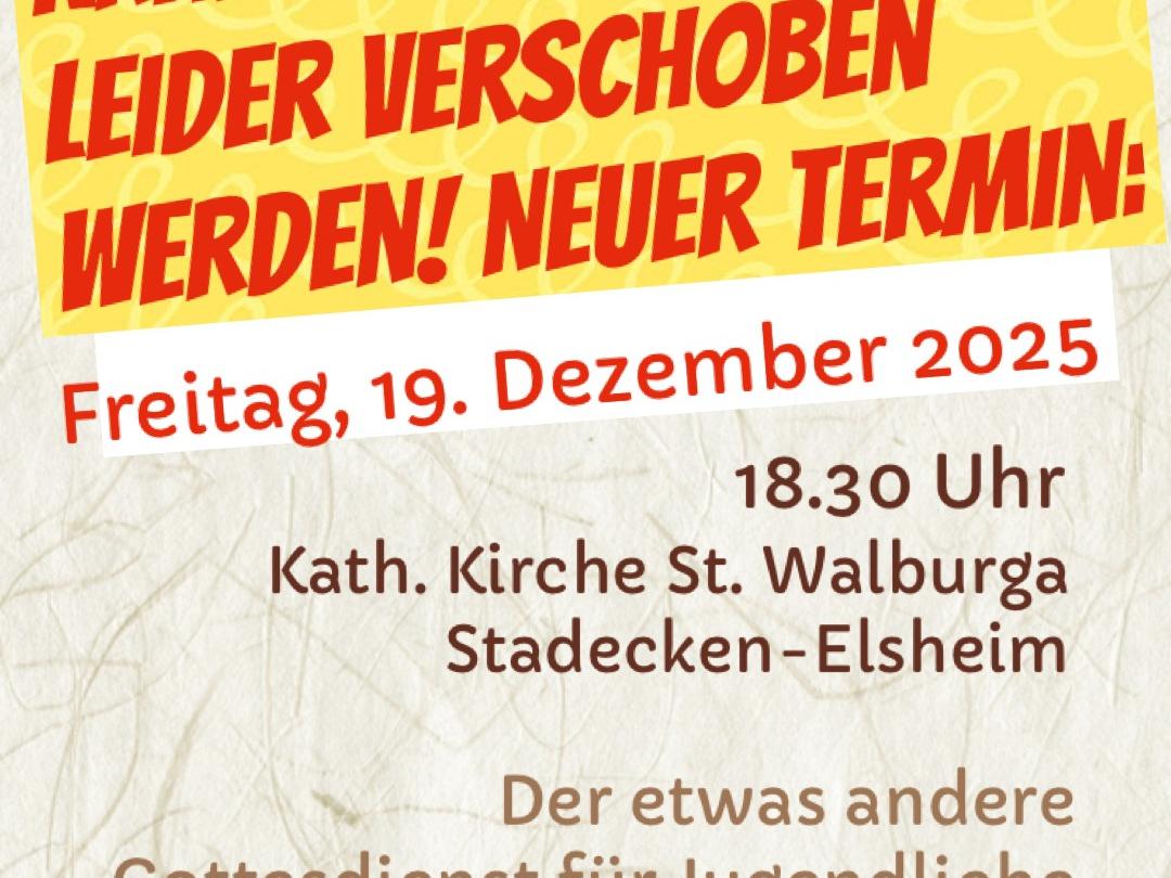 Krankheitsbedingt muss die Venite in den Dezember verschoben werden