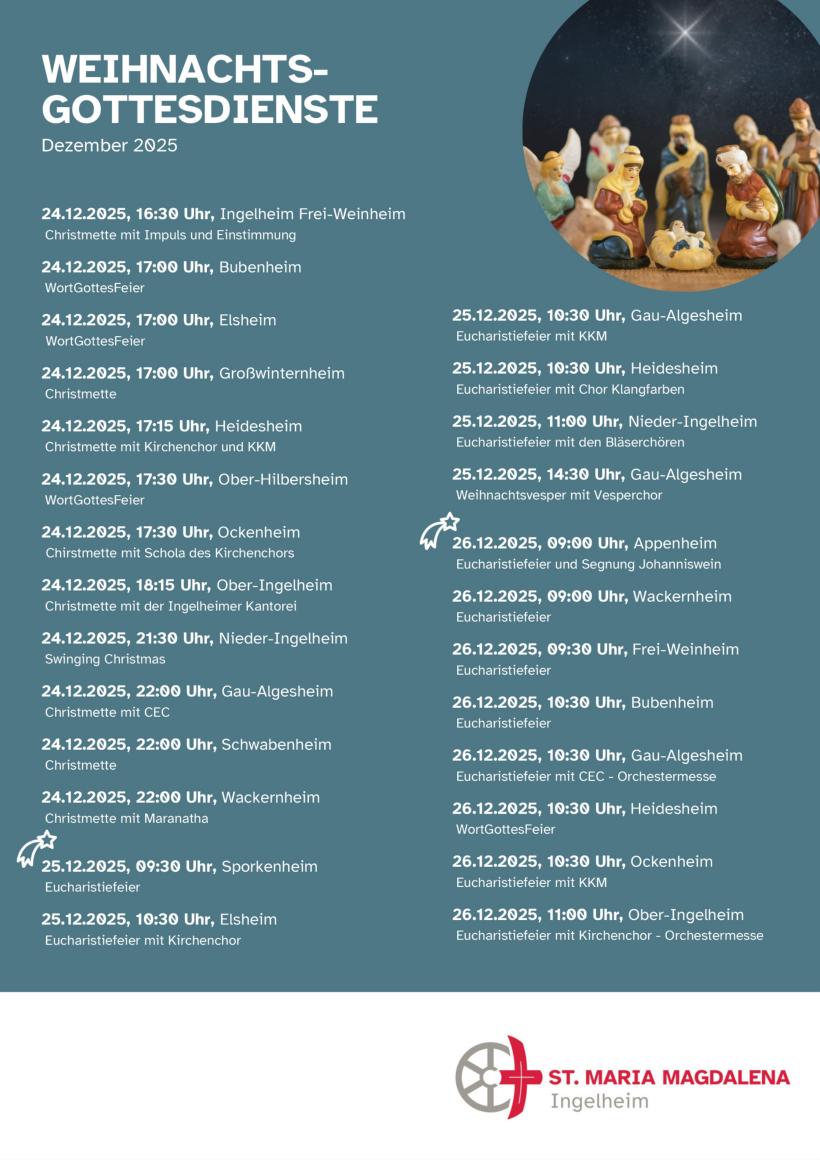 Gottesdienste an Weihnachten