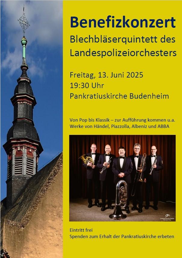Förderverein Pankratiuskirche, Budenheim: Blechbläserquintett des Landespolizeiorchesters