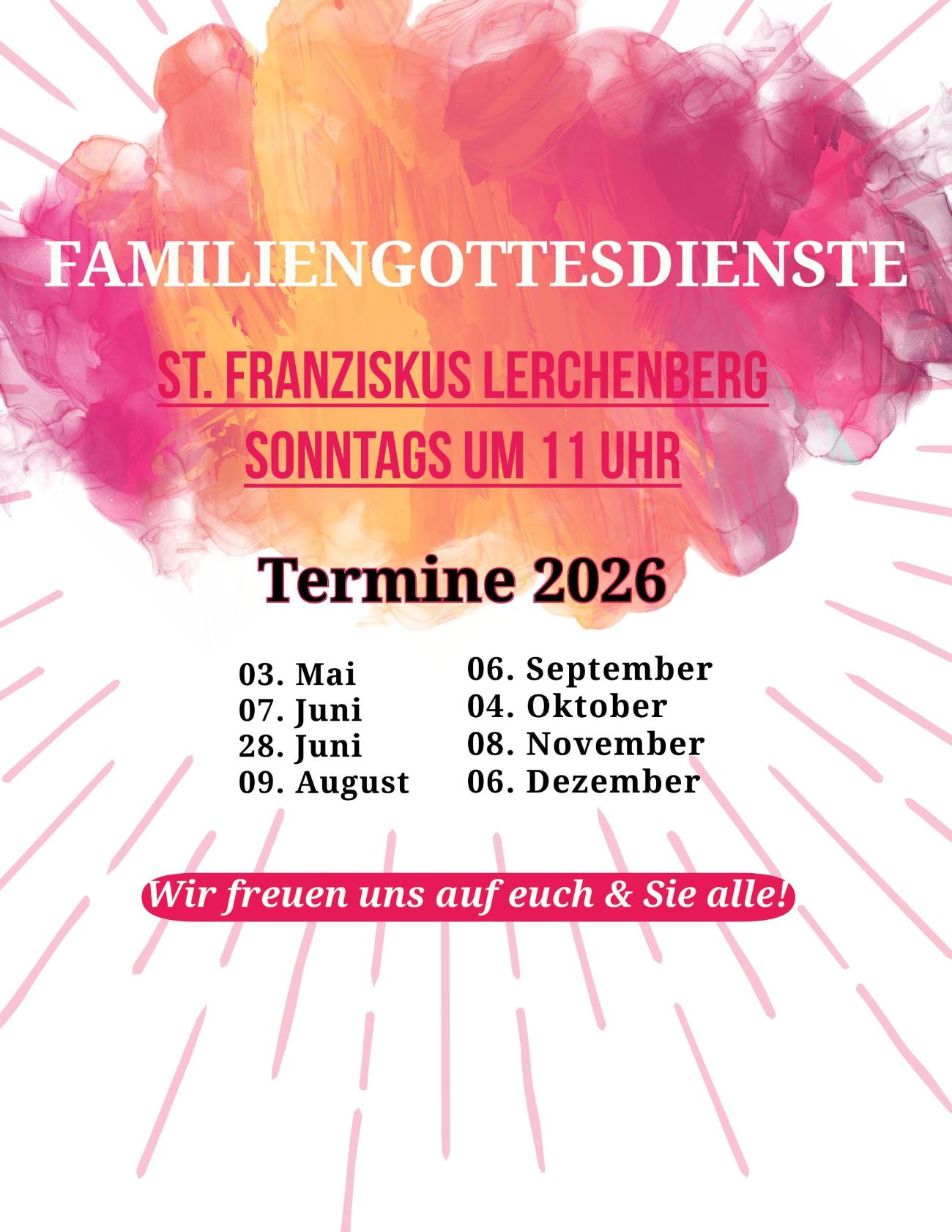 Termine Familiengottesdienst auf dem Lerchenberg 2026