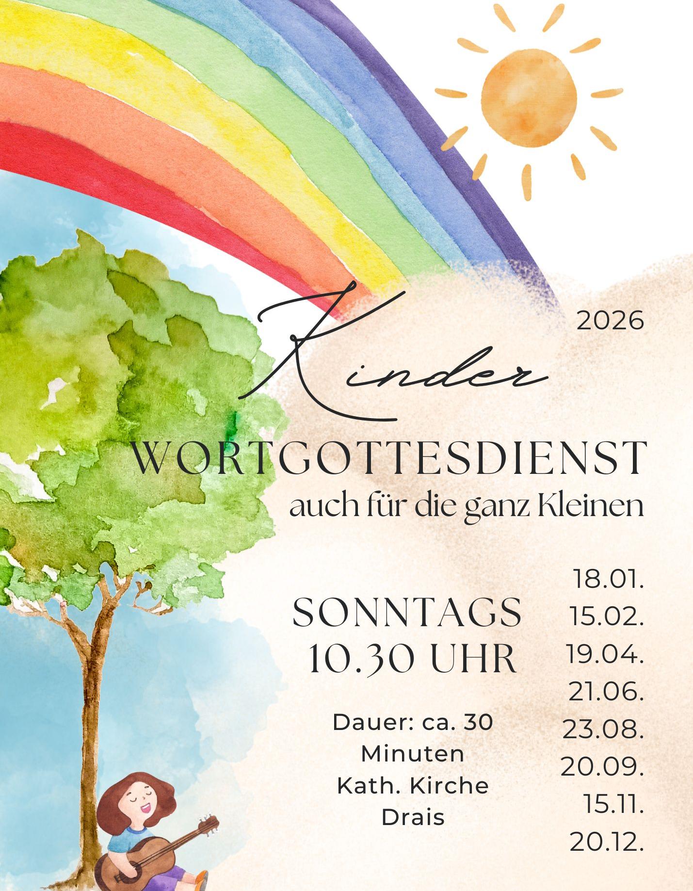 Termine Kinder-Wortgottesdienst in Drais