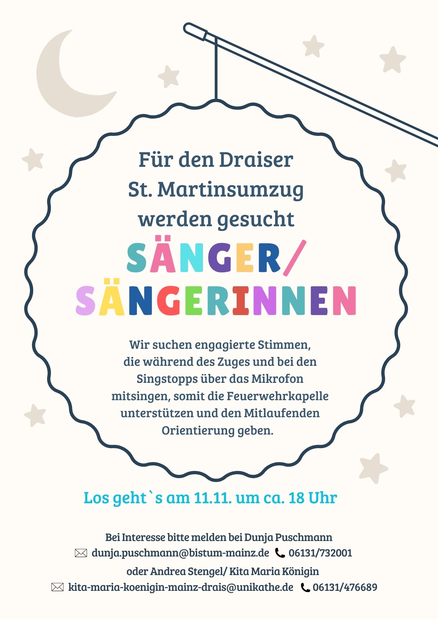 Sänger*innen für Martinsumzug in Drais gesucht