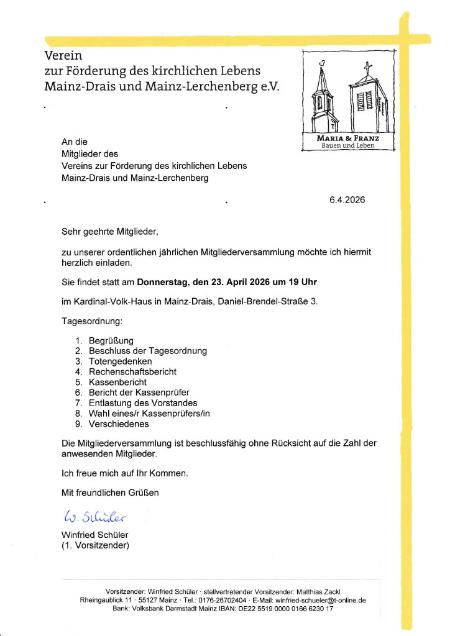 Mitgliederversammlung 23.04.2026