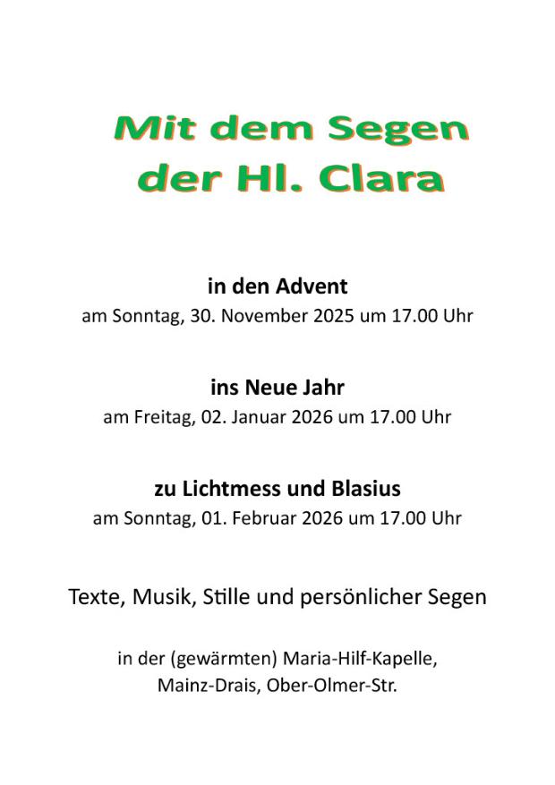 Segensgottesdienst 01.02.