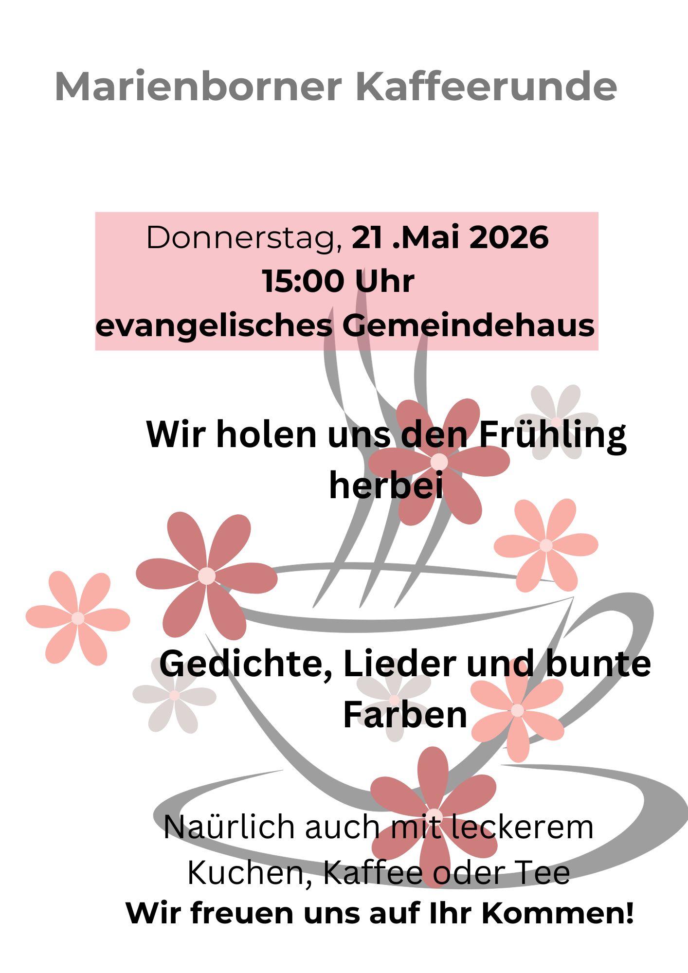 Marienborner Kaffeerunde am 21.05.2026