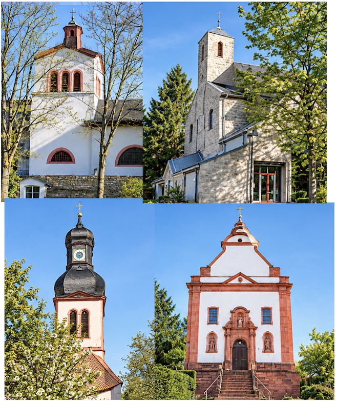 St. Achatius, St. Bernhard, St. Georg, St. Stephan angeordnet im Uhrzeigersinn