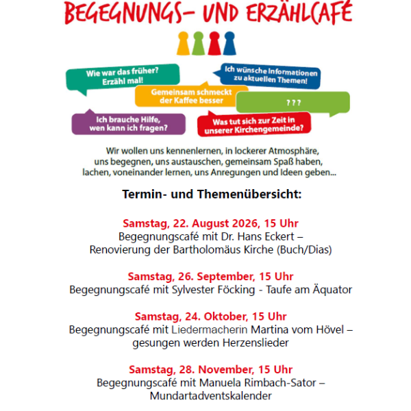 Begegnungs - und Erzählcafe Flyer