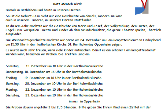 Krippenspiel Oppenheim