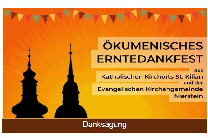 Danksagung Ökum. Erntedankfest Nierstein