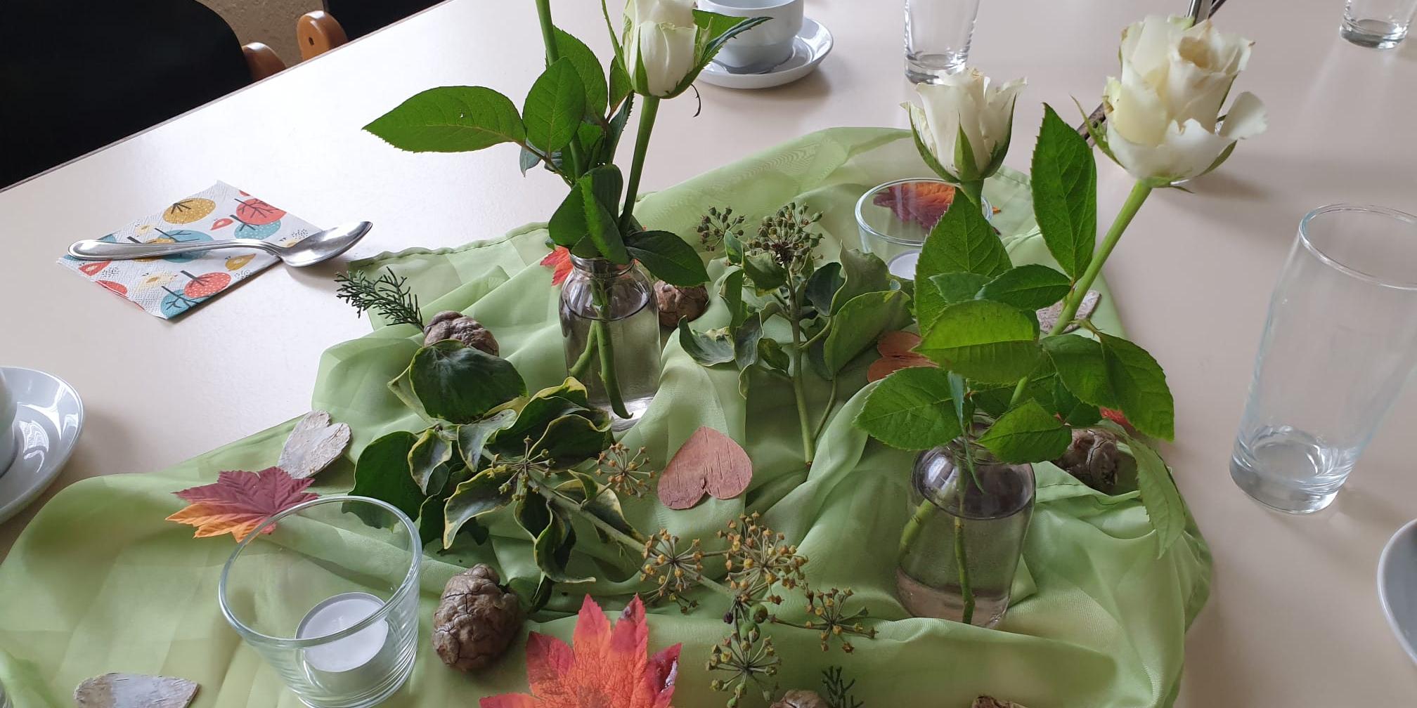Tischdekoration der Mahlzeit
