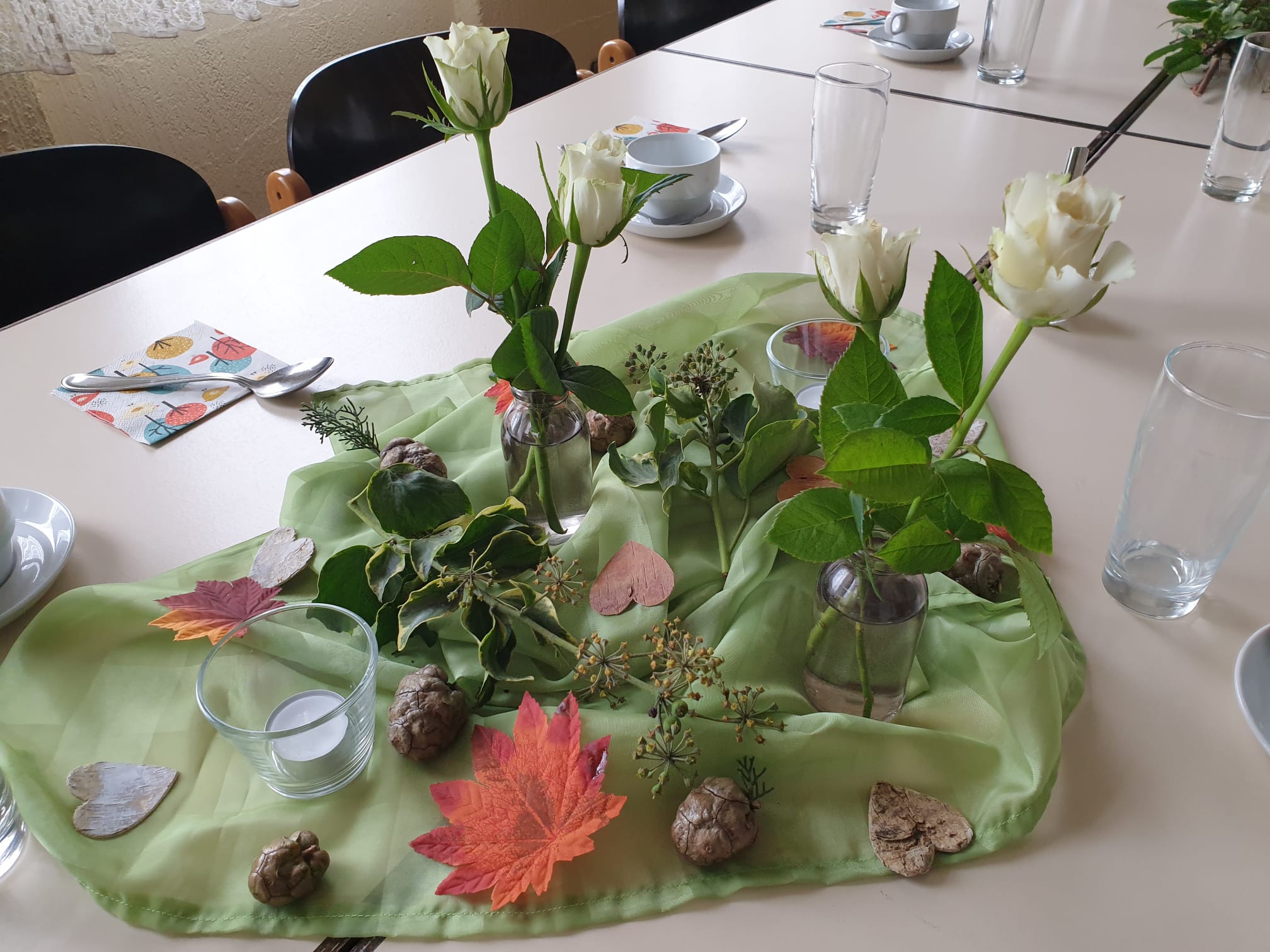 Tischdekoration der Mahlzeit