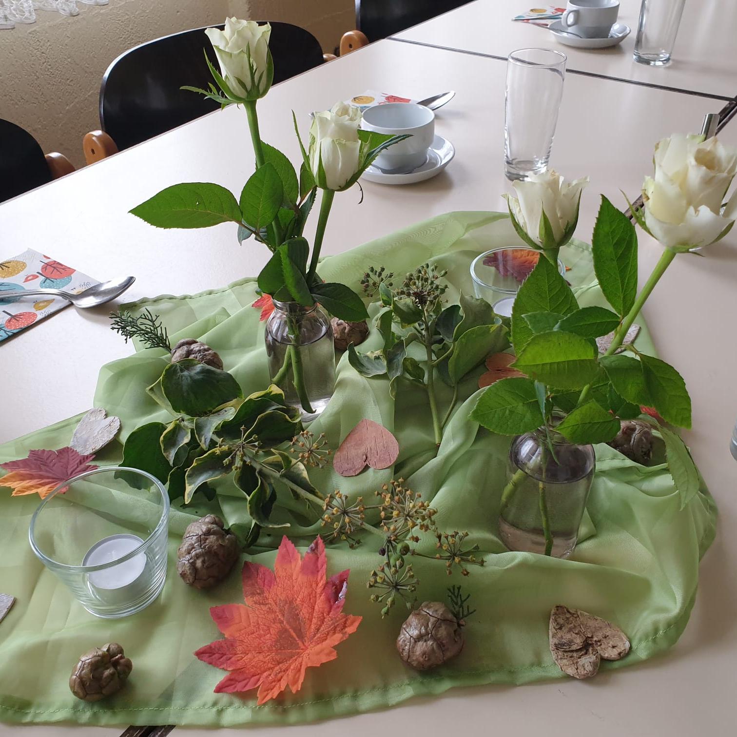 Tischdekoration der Mahlzeit