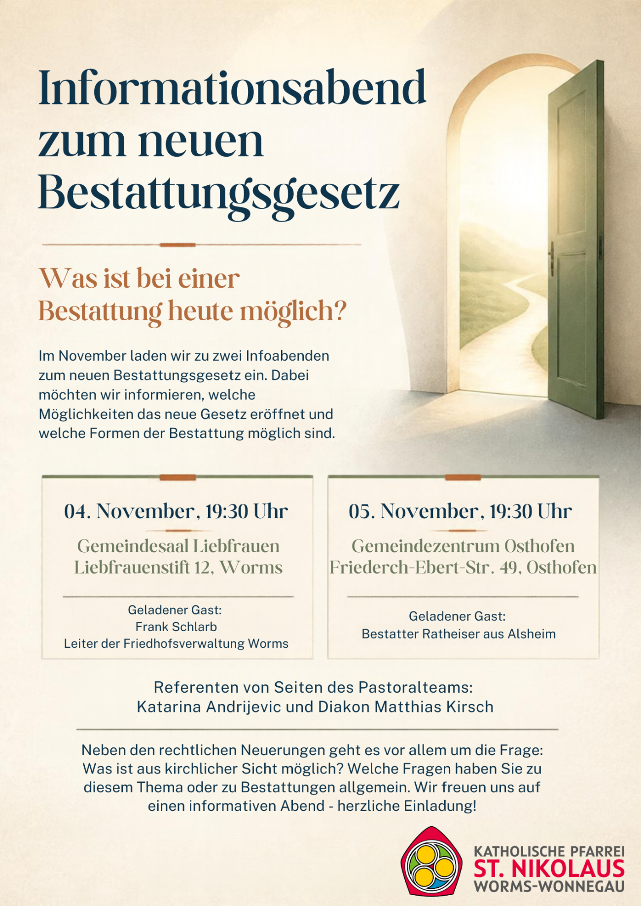 Infoabend Bestattungsgesetz Flyer