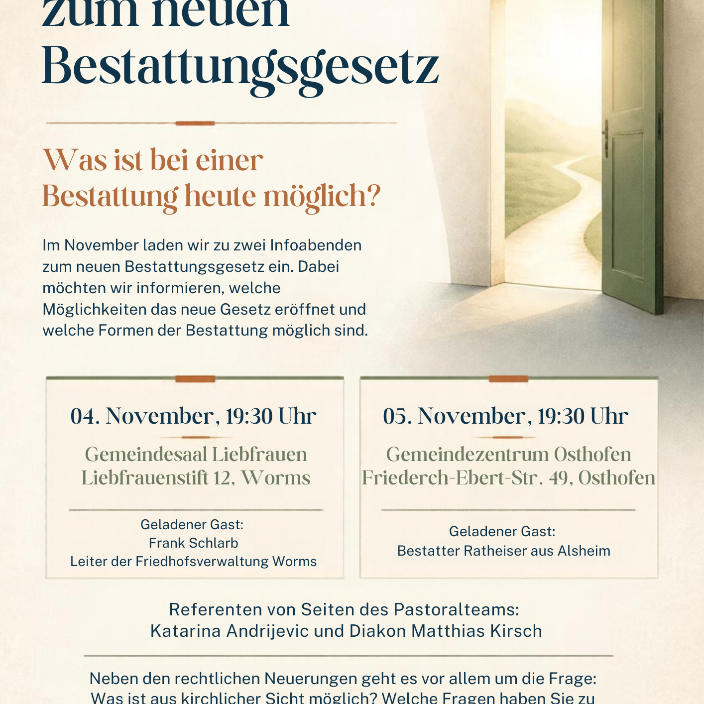 Infoabend Bestattungsgesetz Flyer