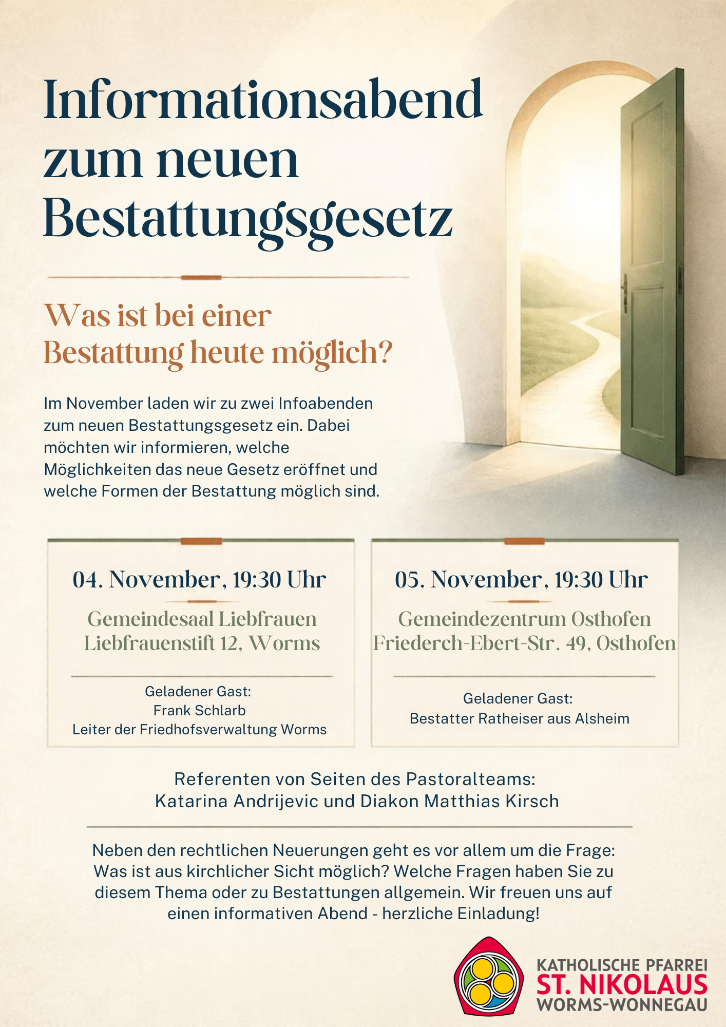 Infoabend Bestattungsgesetz Flyer