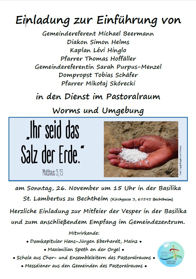 Plakat zum Einführungsgottesdienst