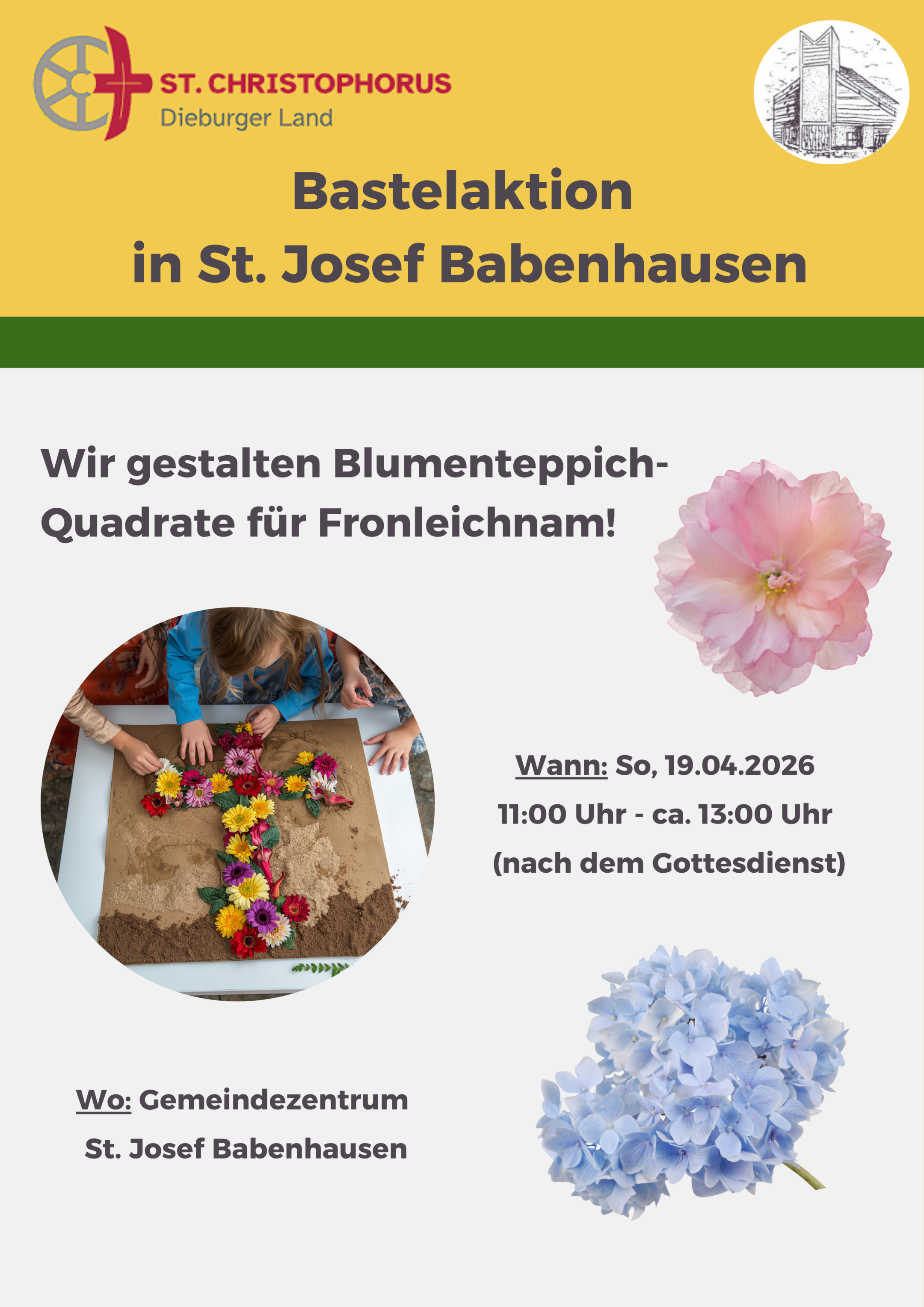 Einladung Blumenteppich Bastelaktion