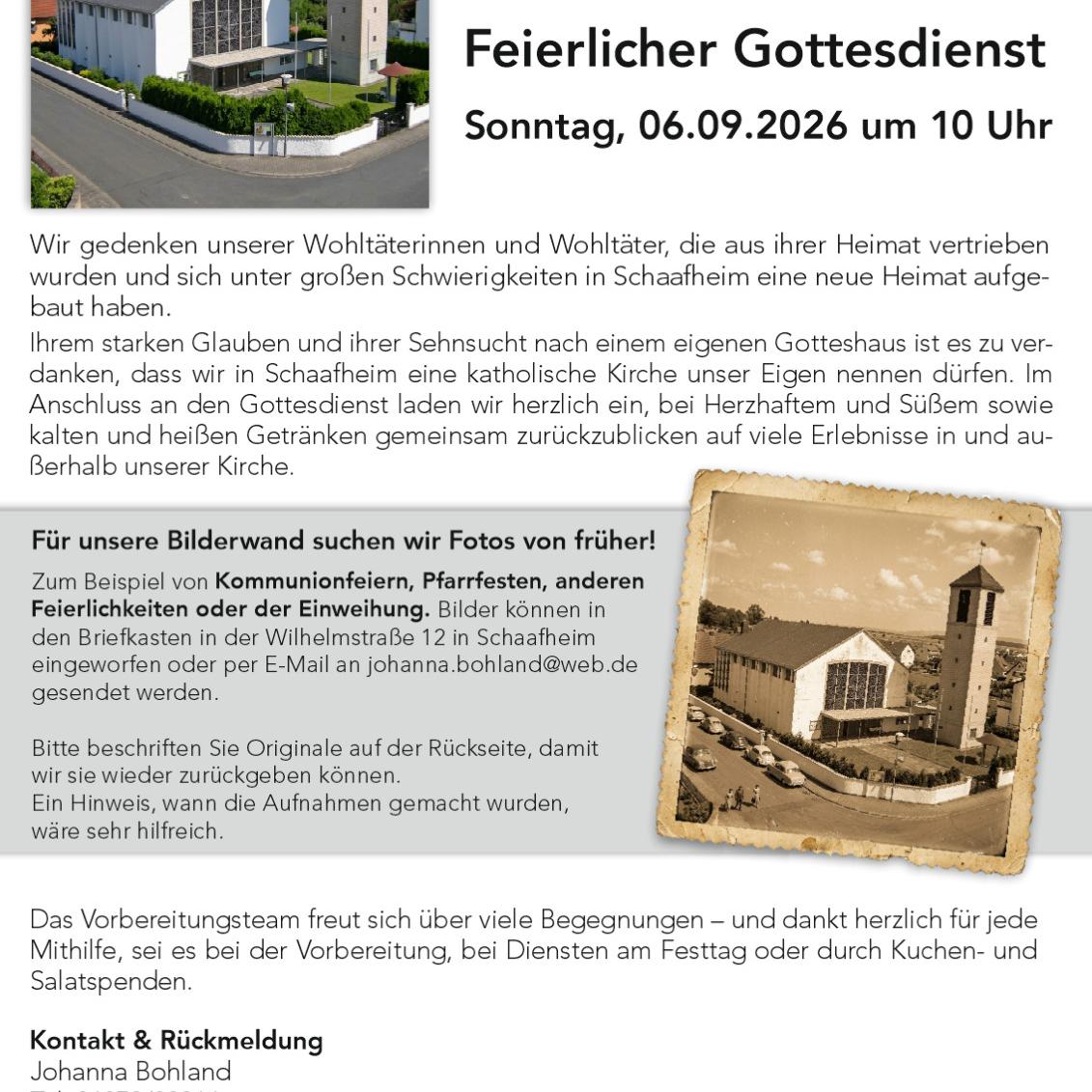 70 Jahre Schaafheimer Kirche