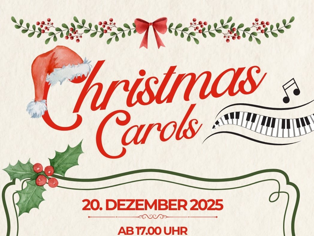 Einladung zum gemeinsamen Singen von Chistmas Carols am 20.12.2025 im Restaurant 'Das Burgheim'