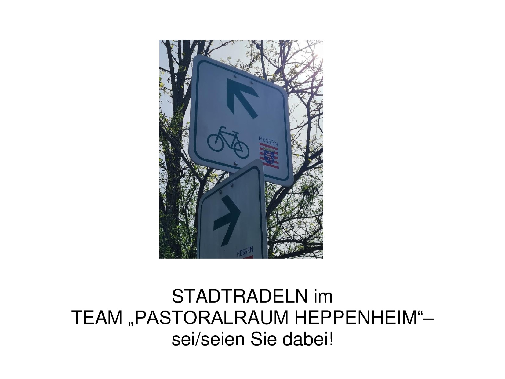 Plakat zum Stadtradeln 2024 im Team 'Pastoralraum Heppenheim'