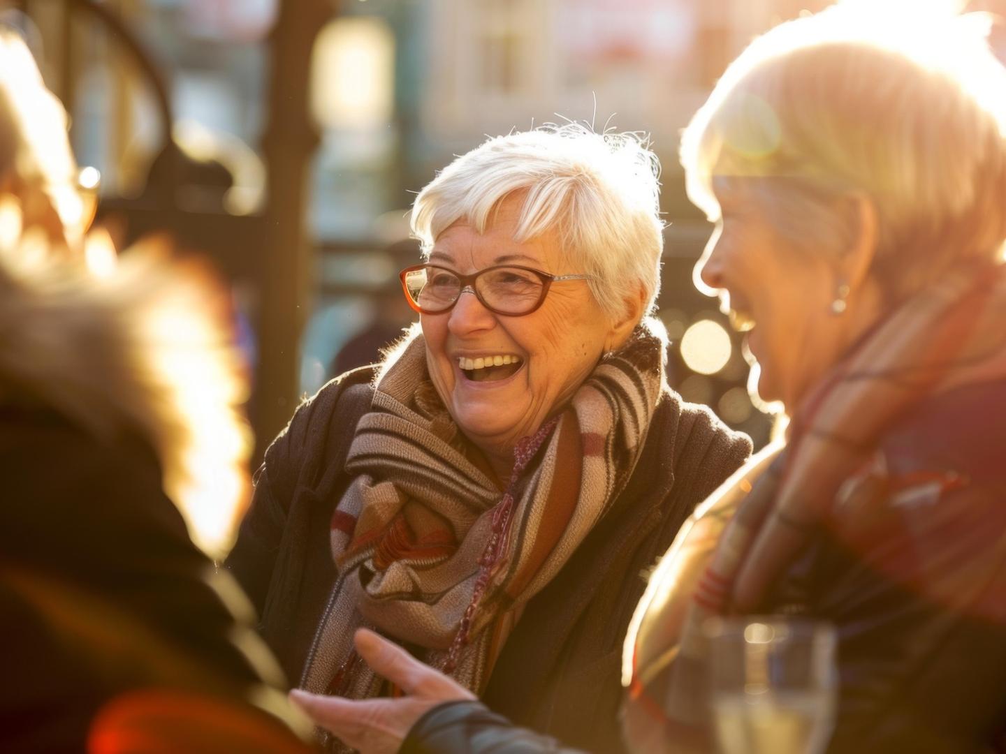 zwei fröhliche Seniorinnen