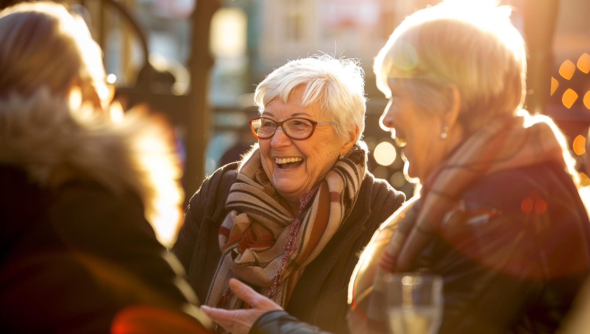 zwei fröhliche Seniorinnen