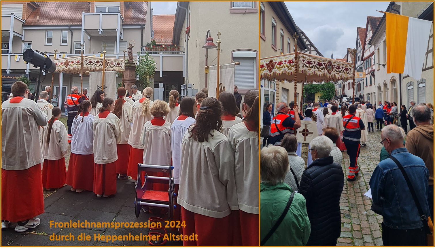 Fronleichnamsprozession 2024 durch die Heppenheimer Altstadt