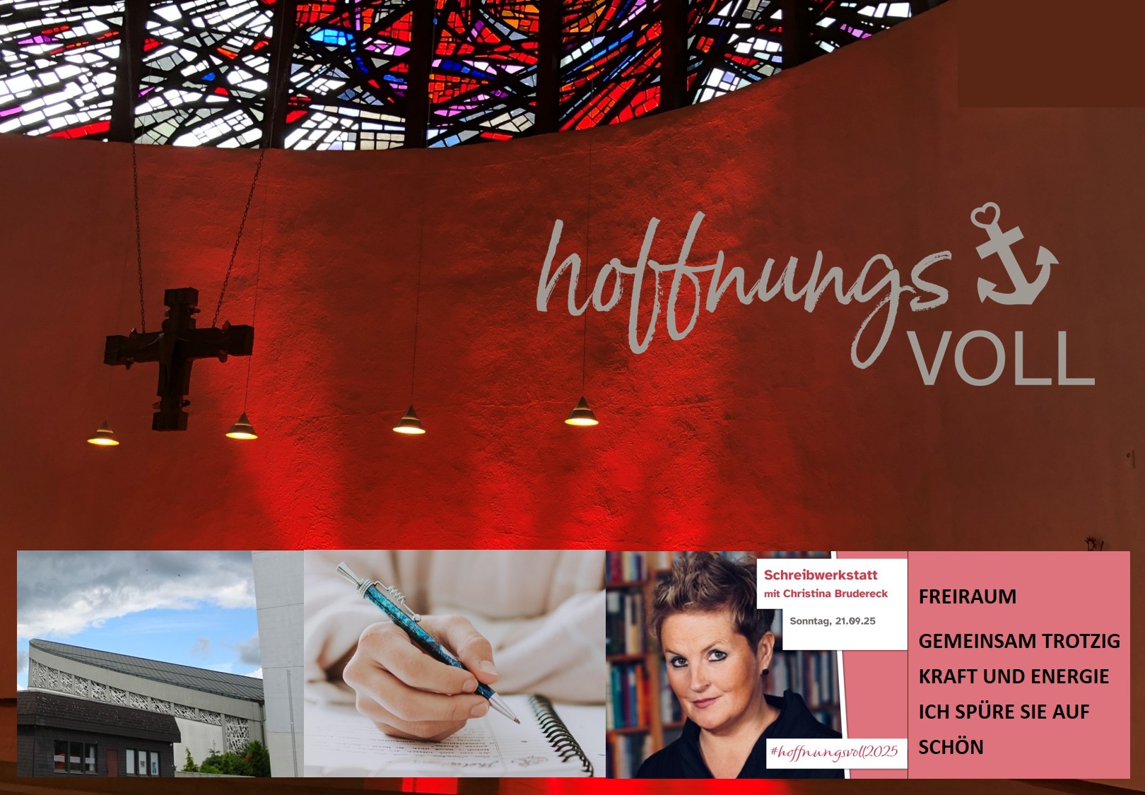 Collage - TROTZKRAFT Schreibwerkstatt und Lesung mit Christina Brudereck am 21.09.2025