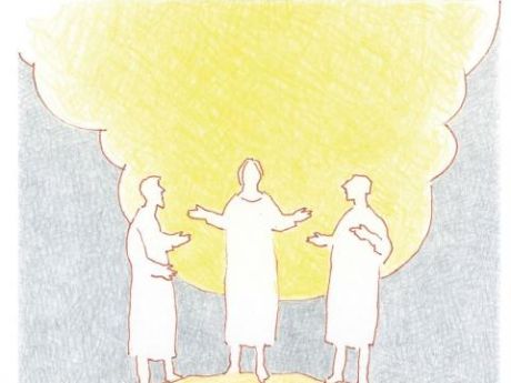 Drei Personen auf einem Berg