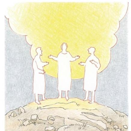 Drei Personen auf einem Berg