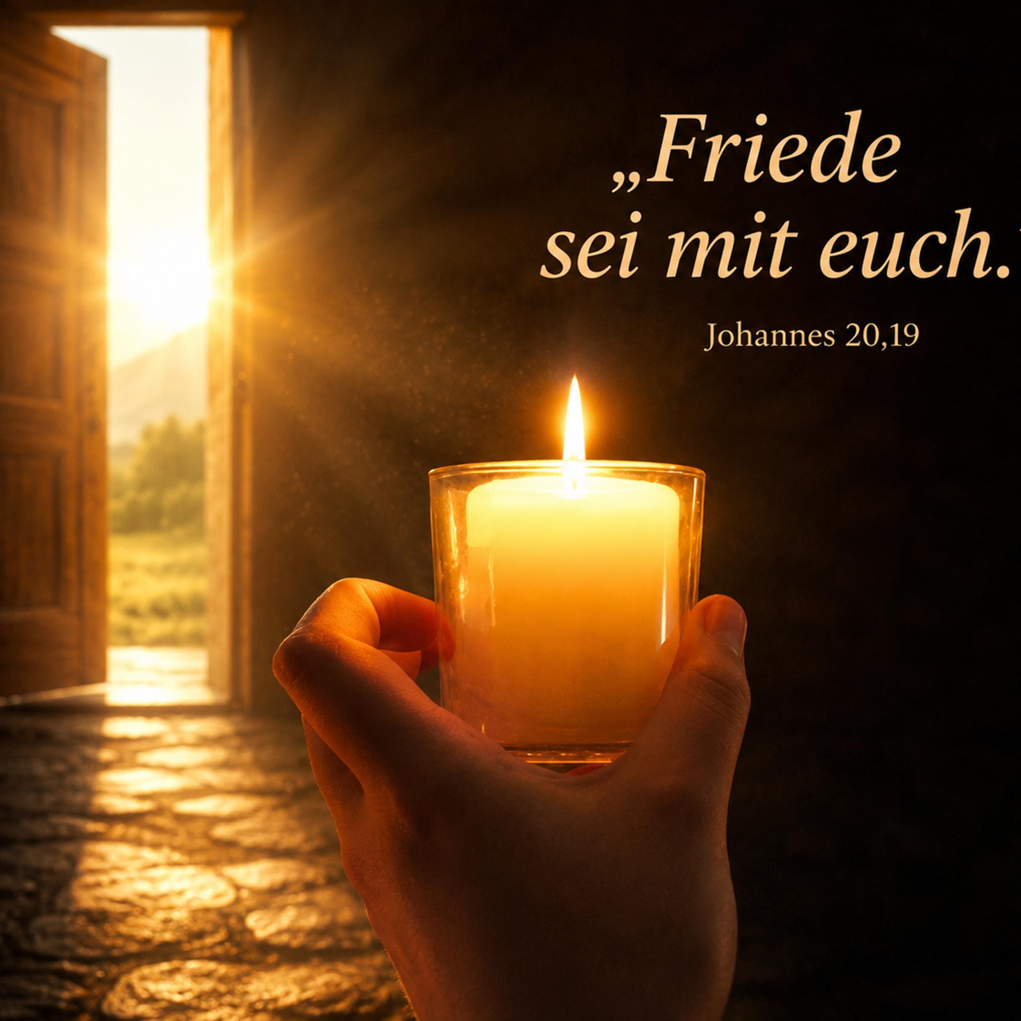 Kerze vor der offenen Tür