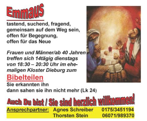 Emmaus - Aushang Schaukasten