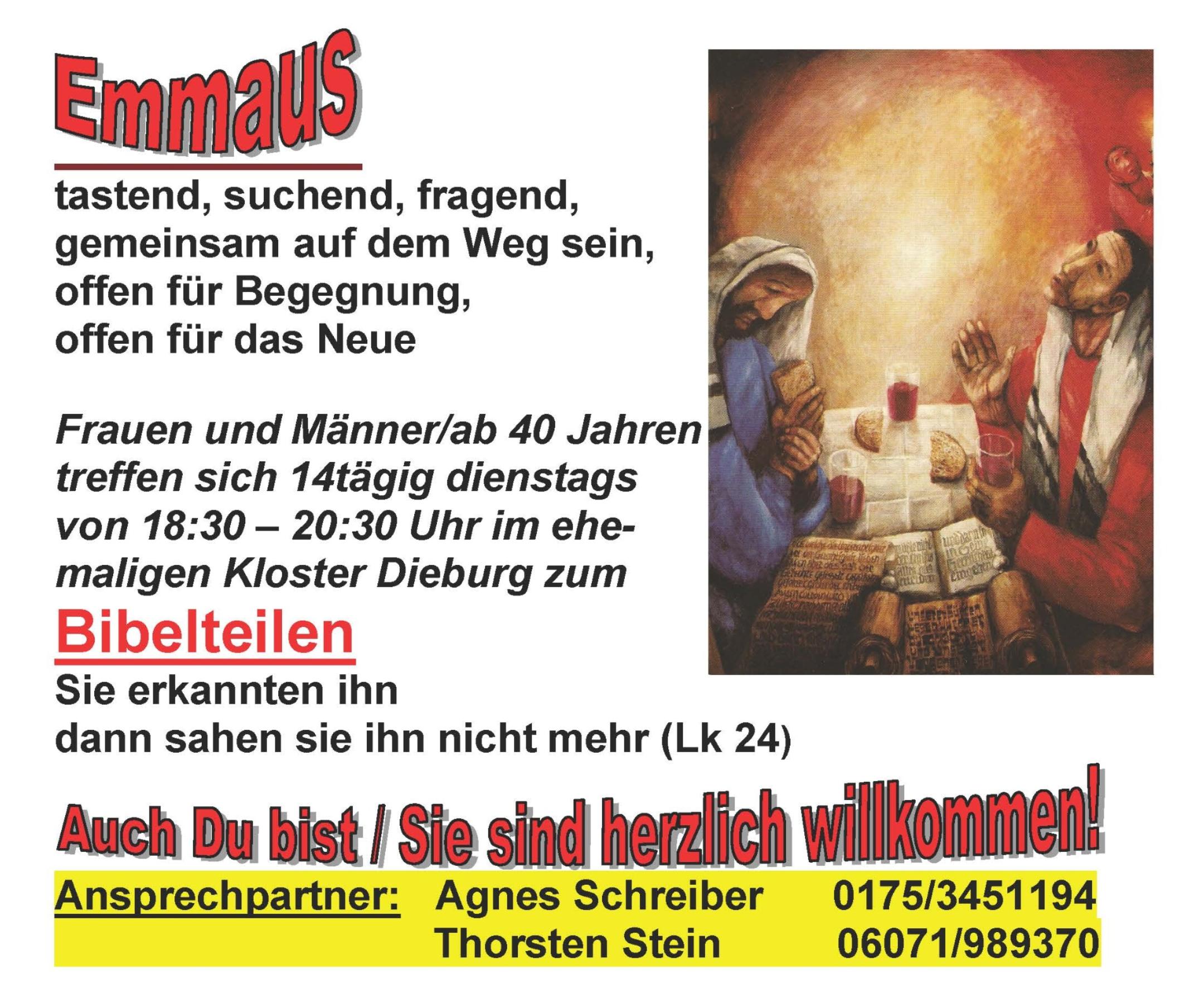 Emmaus - Aushang Schaukasten