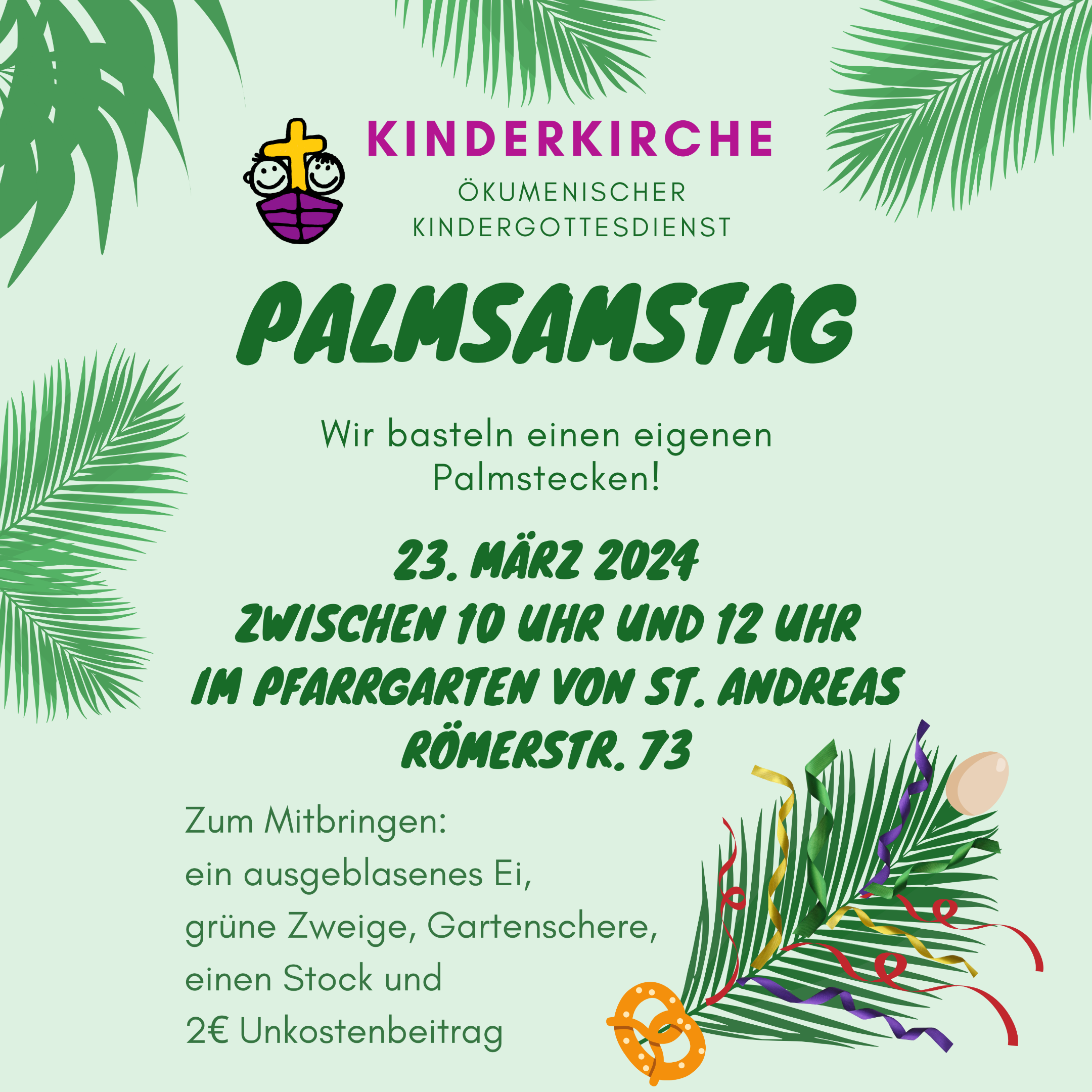 240324 Kinderkirche Palmsonntag #INSTA FLYER PALMSAMSTAG