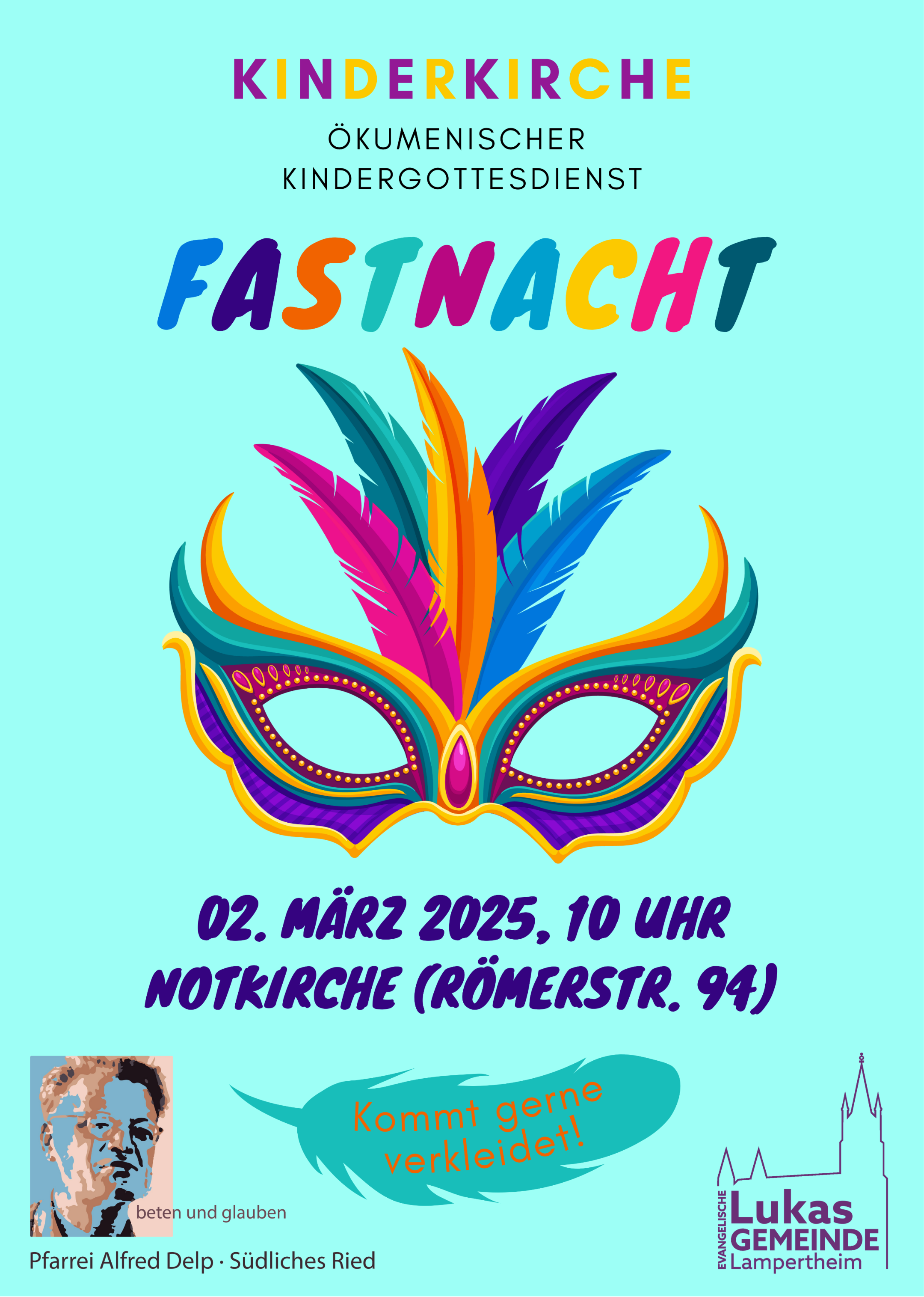 250302 Kinderkirche Fastnacht #FLYER VORDERSEITE