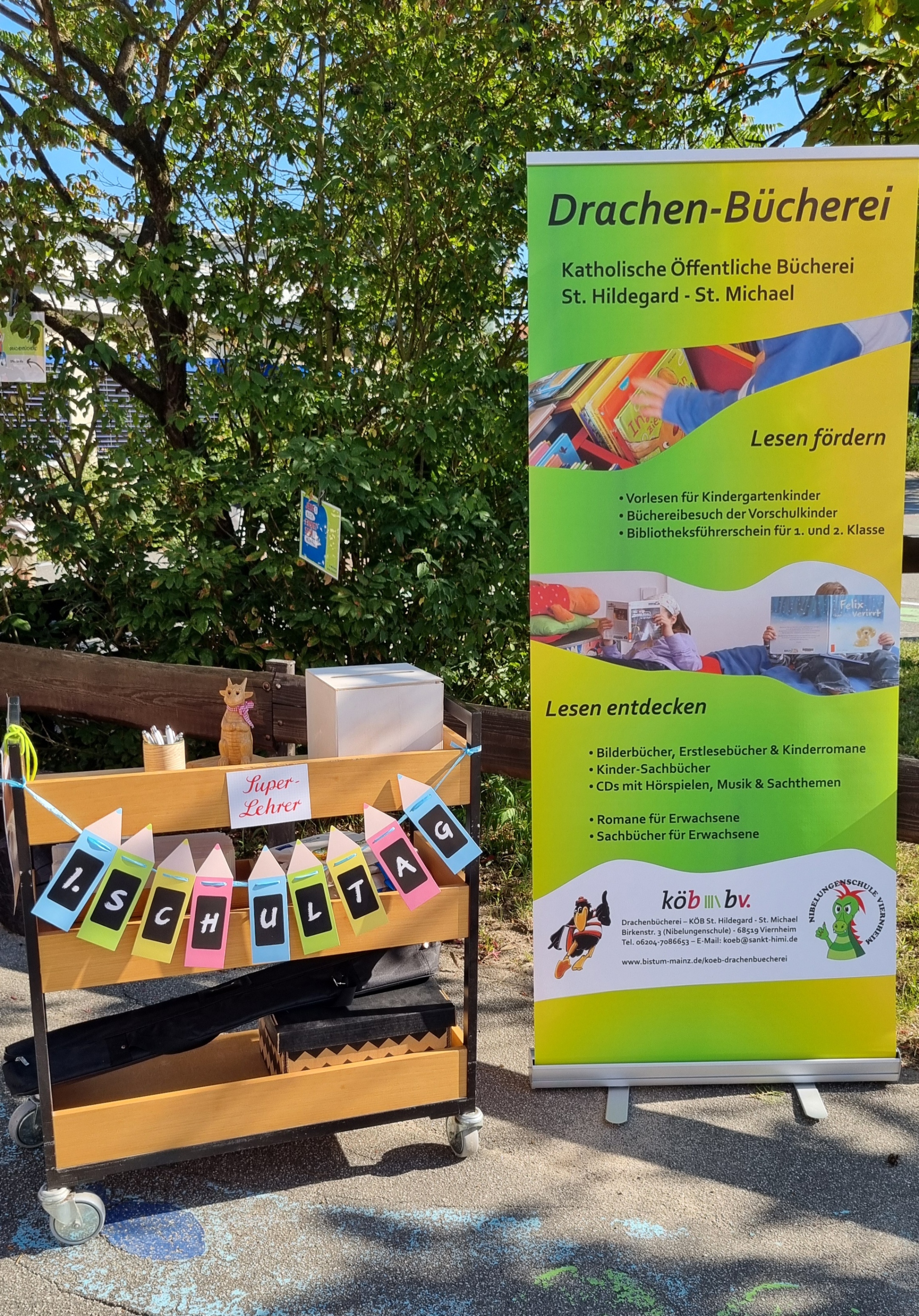 Unser Bild zeigt den Infostand bei der Einschulung.