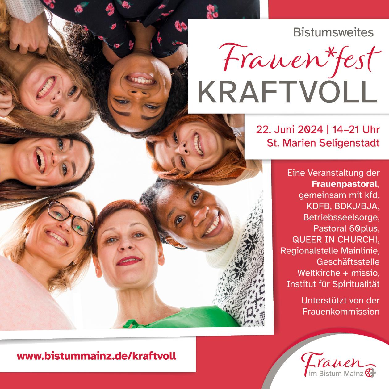 Unter dem Motto 'KRAFTVOLL' sind die Frauen* im Bistum nach Seligenstadt eingeladen.