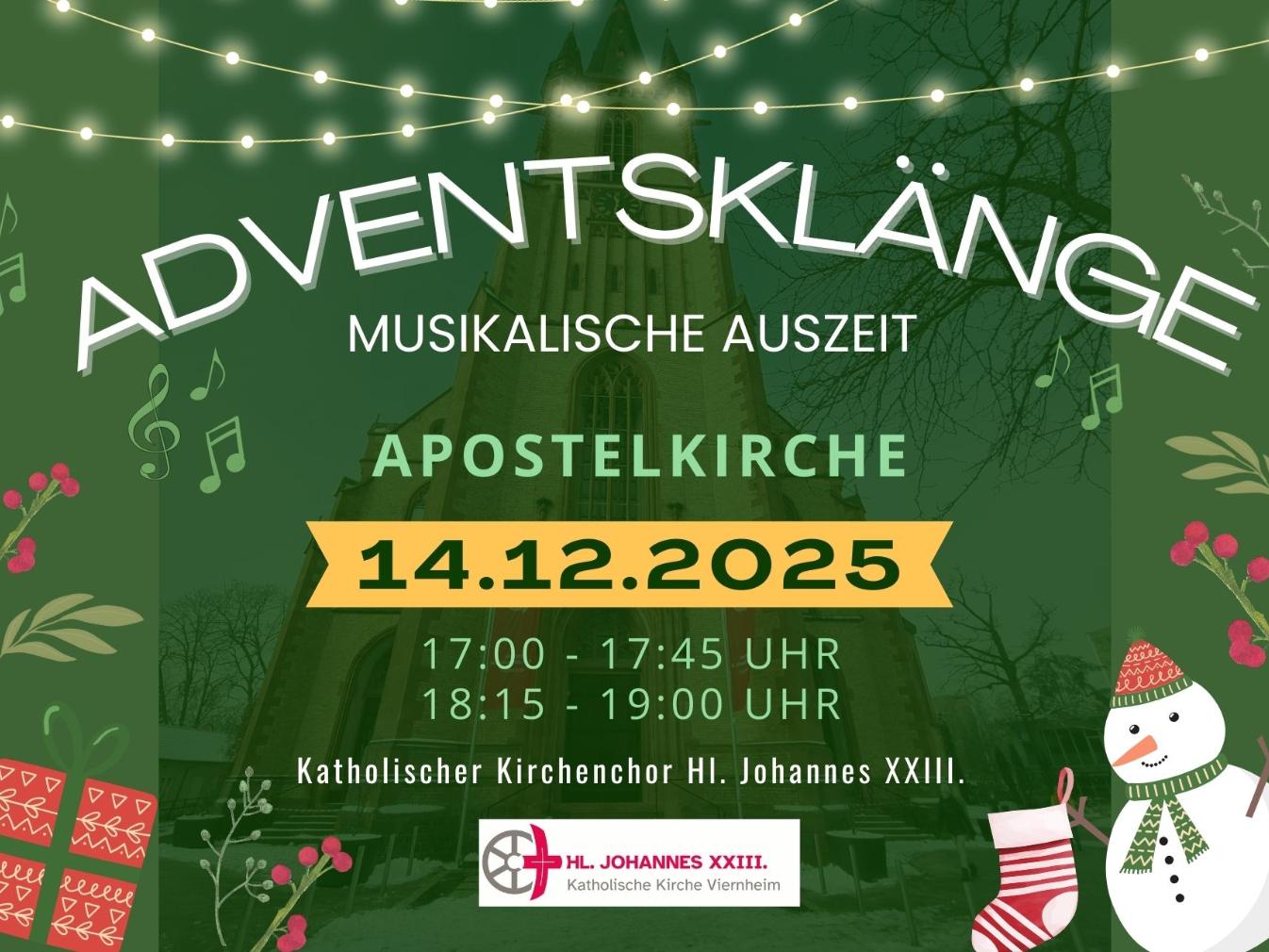 Der Kirchenchor Hl. Johannes XXIII. lädt herzlich ein.