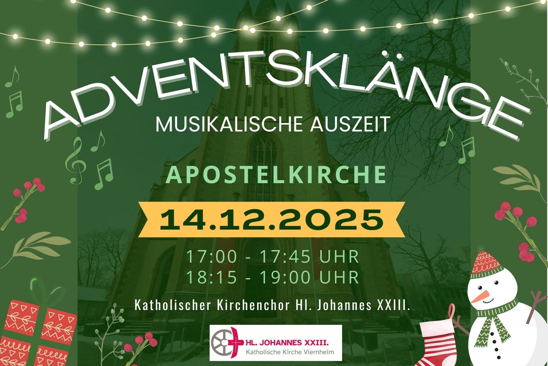 Der Kirchenchor Hl. Johannes XXIII. lädt herzlich ein.