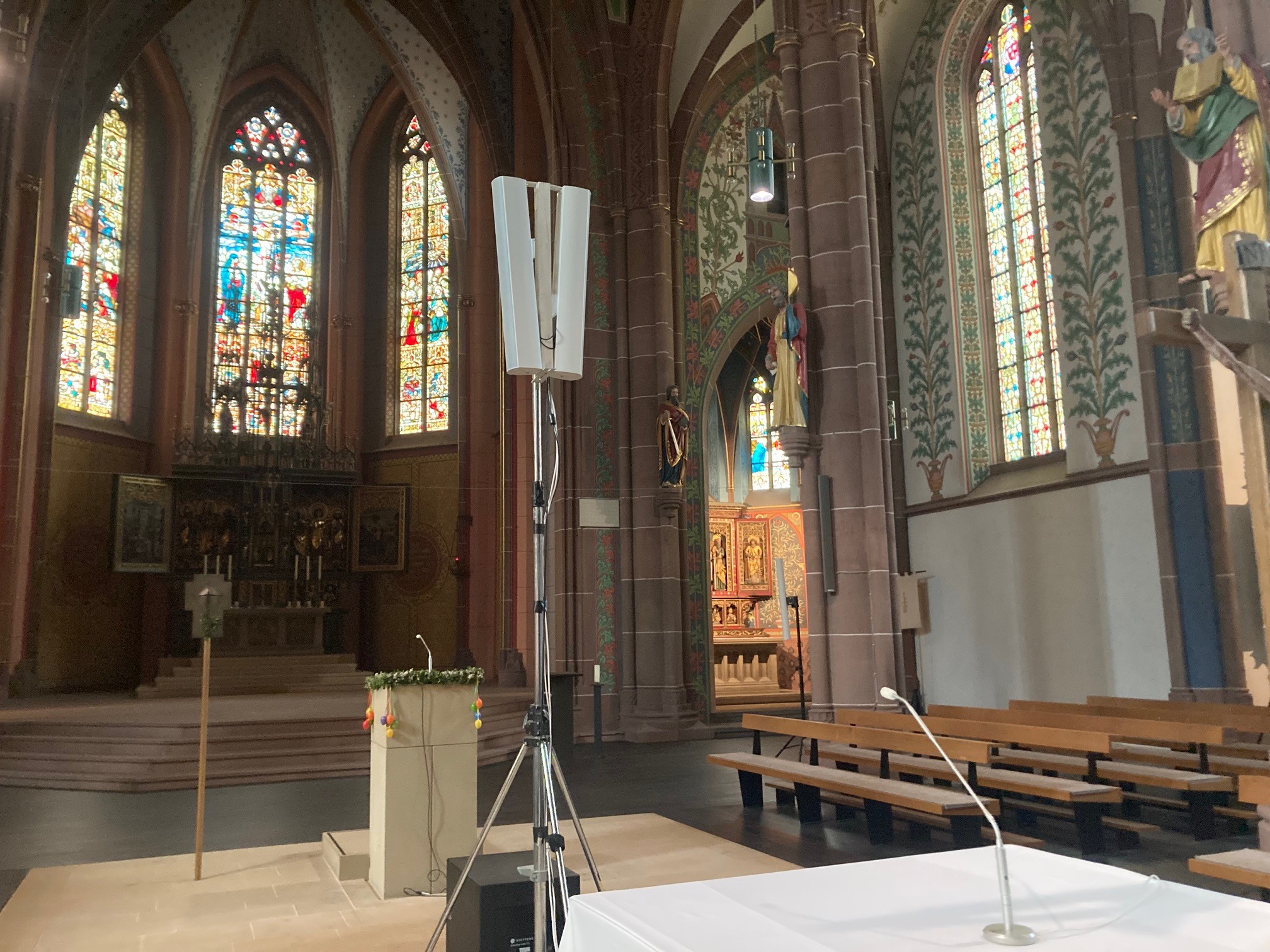 EIn Teil der provisorischen Mikrofonanlage