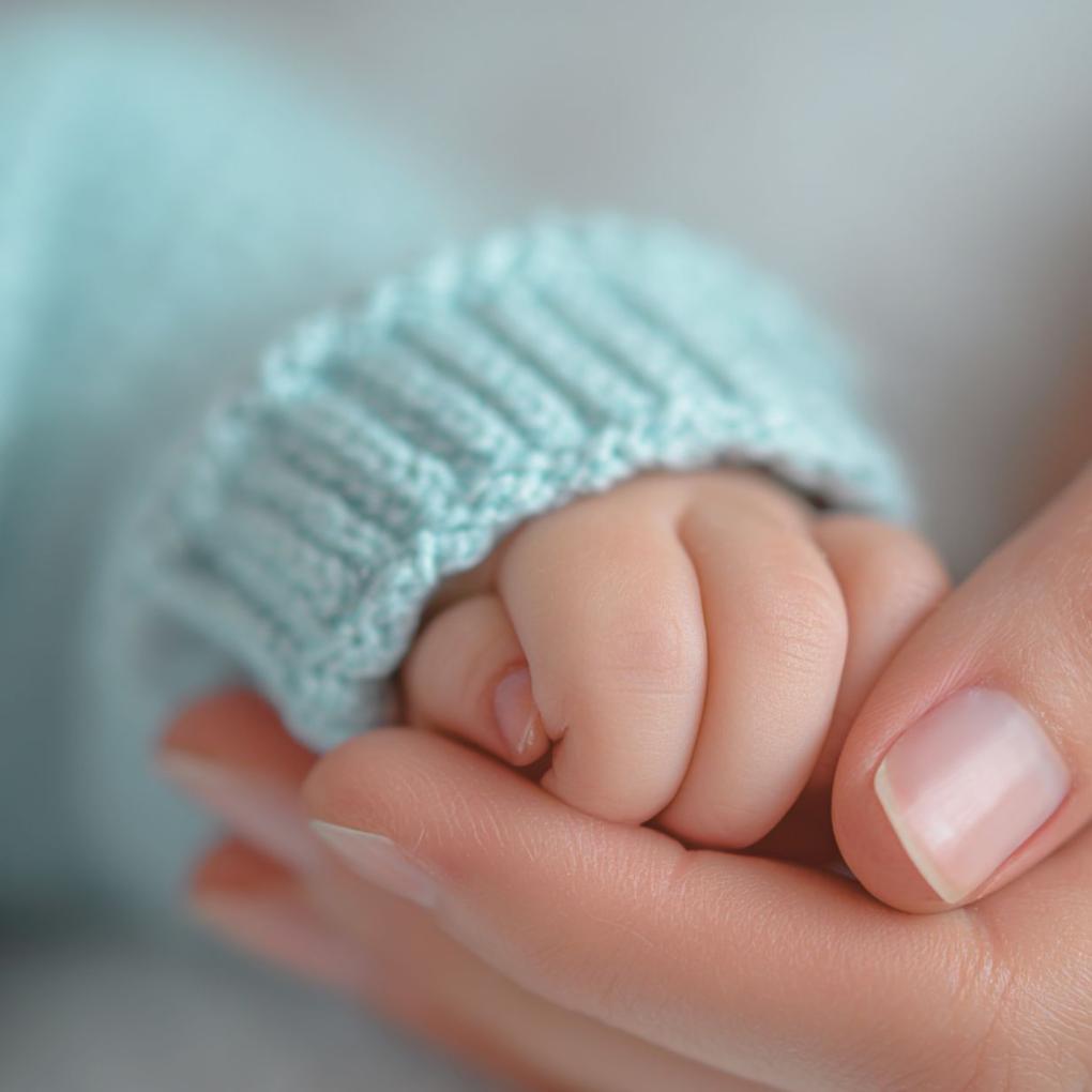 Eine kleine Hand wird von einer großen Hand gehalten