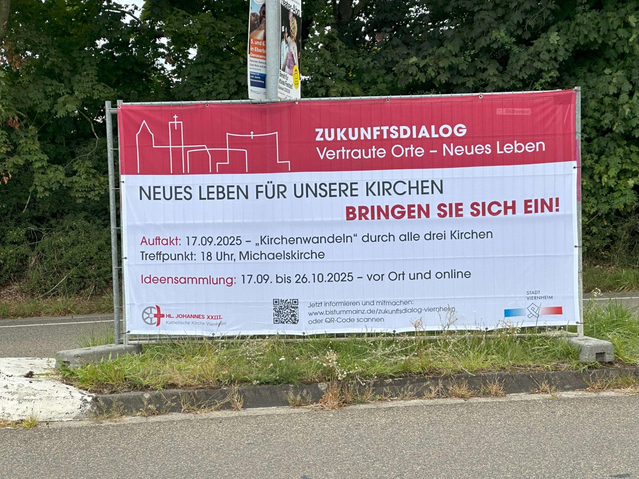 Die Banner machen den Zukunftsdialog in unserer Stadt sichtbar.