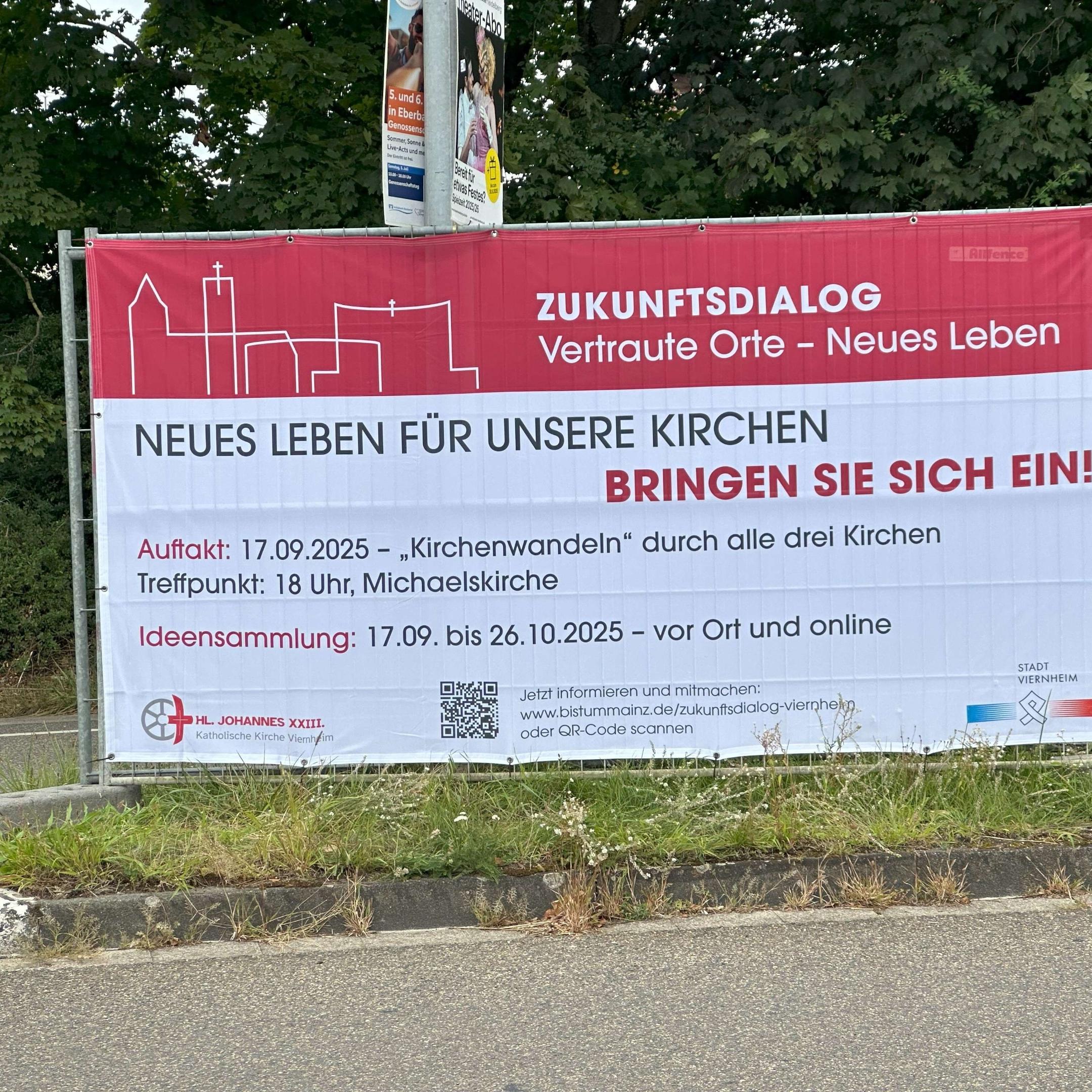 Die Banner machen den Zukunftsdialog in unserer Stadt sichtbar.