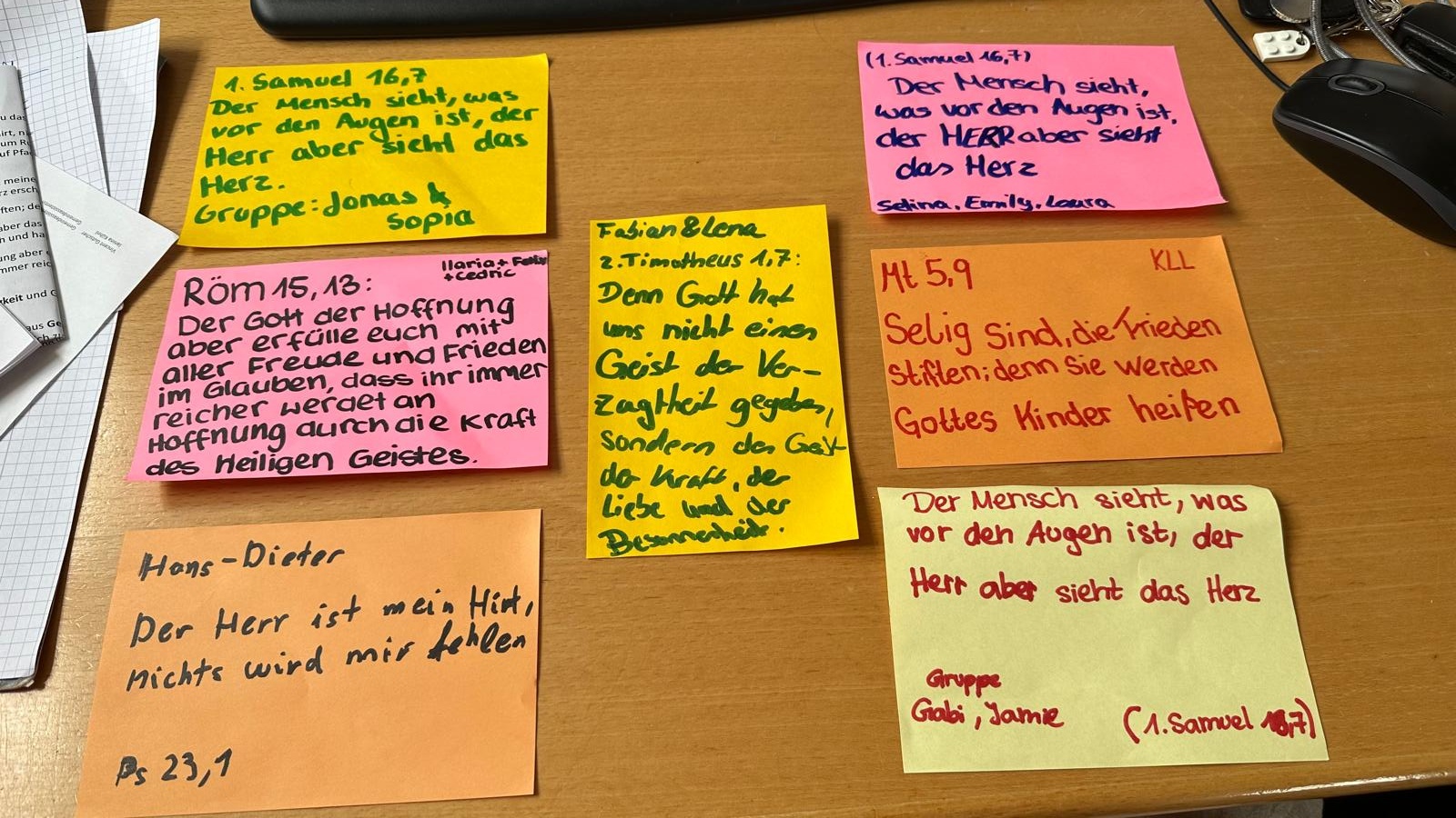 Die Sprüche sind festgelegt - jetzt werden sie noch gestaltet!