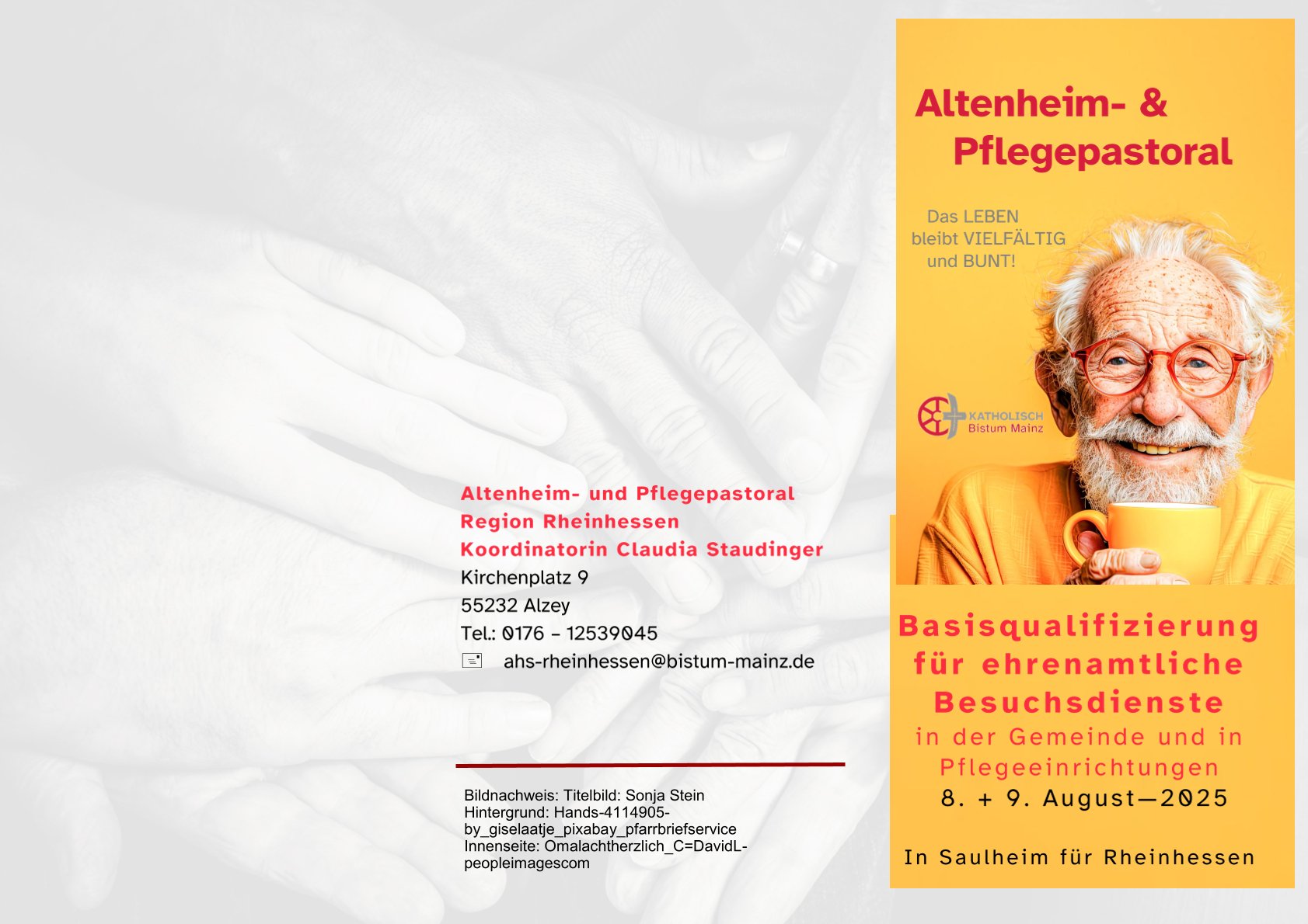 Flyer Altenheim und Pflegepastoral Seite 1