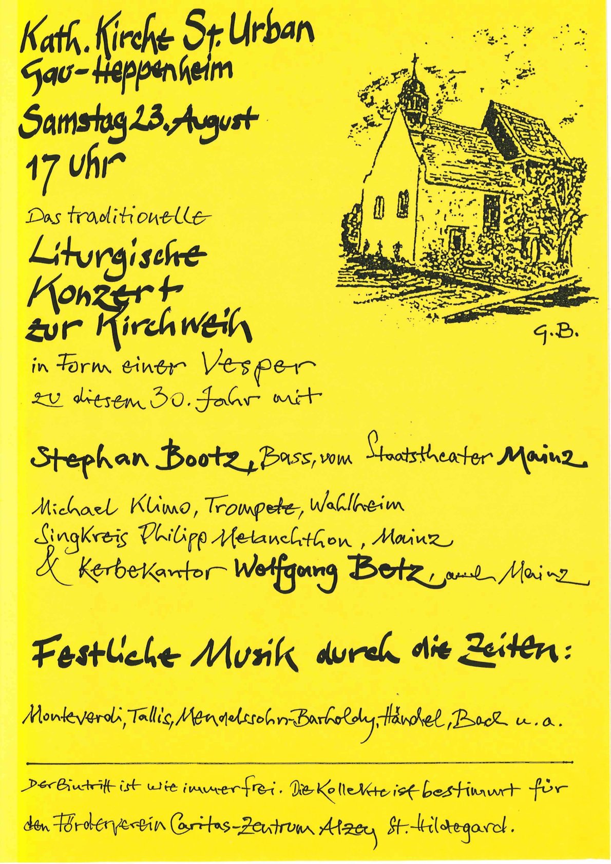 Konzert zur Kirchweih Gau Heppenheim