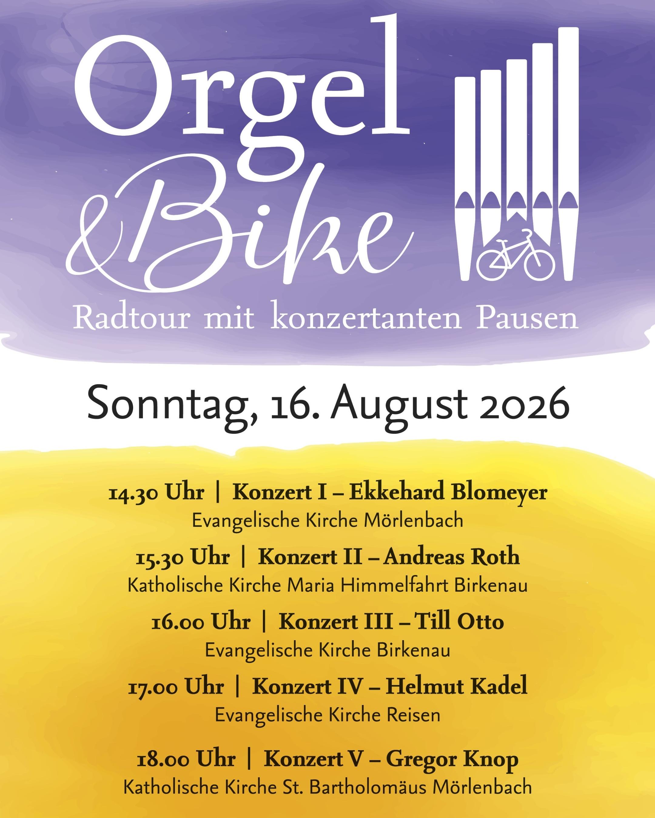 Programm Orgel&Bike 2026