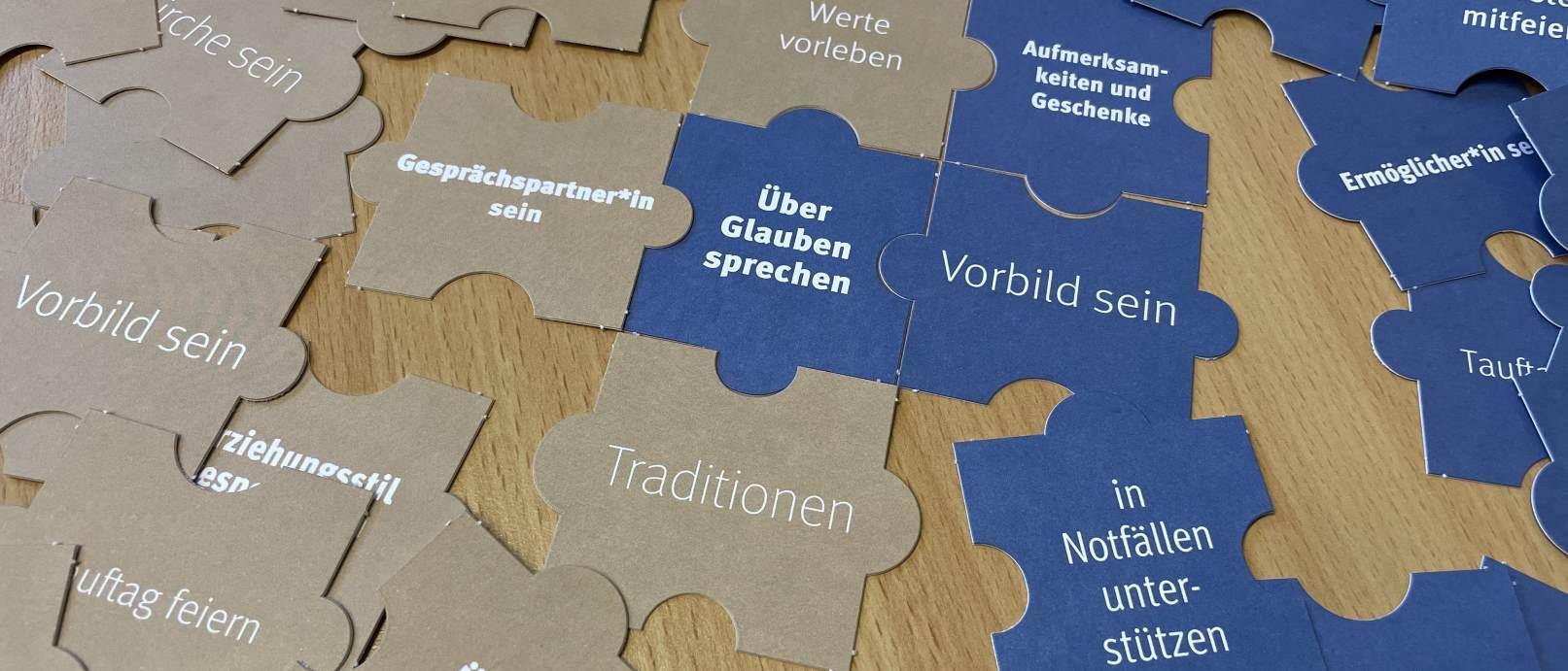 Puzzle aus der Sinnsuchertüte für Taufpat_innen und Taufeltern